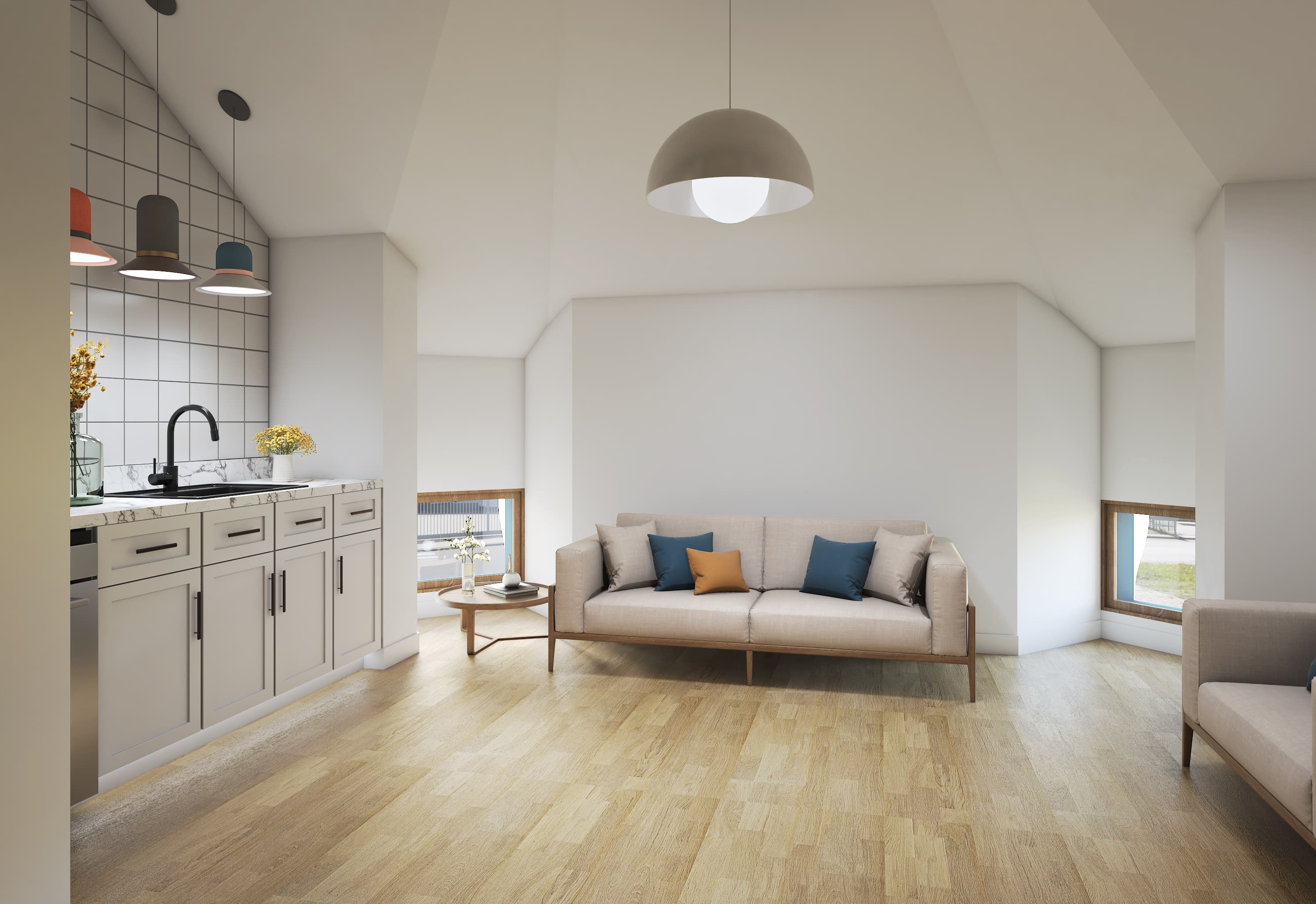 955 S High Street — Kitchen and Living Area